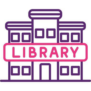 Kütüphane binası Basit resimleme