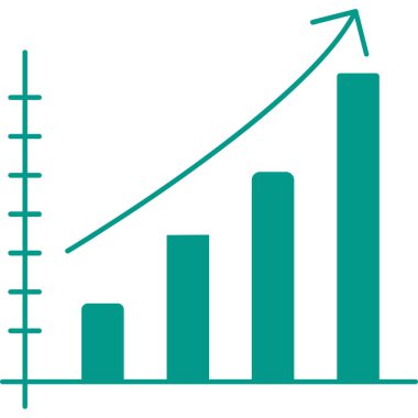 grafiksel büyüme simgesi düz biçimli