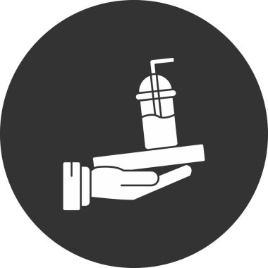 İzole edilmiş tek bir su şişesi simgesinin vektör çizimi