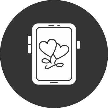 Telefon vektör simgesine sahip kalp