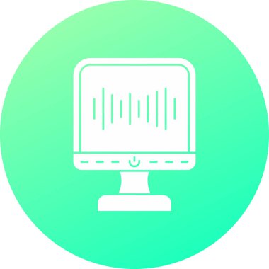 Bilgisayar monitör simgesini, basit vektör çizim