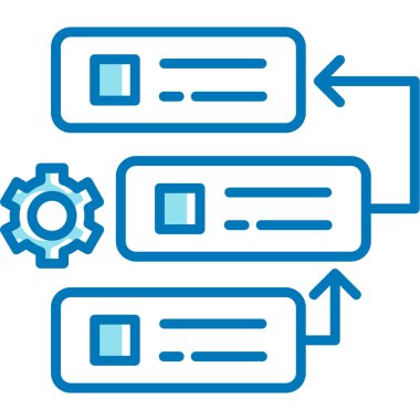 Veri merkezi. Web simgesi basit illüstrasyon