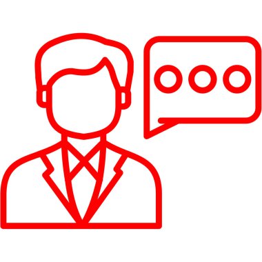 Konuşma balonu vektör illüstrasyonuna sahip iş adamı