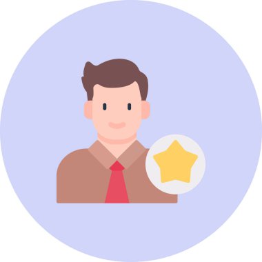 işadamı vektörü düz renk simgesi