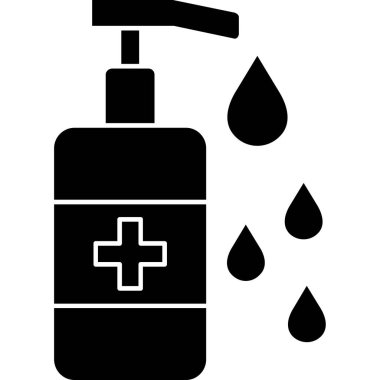 Taslak biçiminde antiseptik sprey dezenfektan simgesi