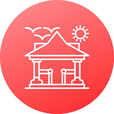 güzel bina kabartma vektör simgesi