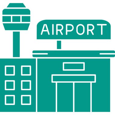 Havaalanı binası ikonu. vektör illüstrasyonu