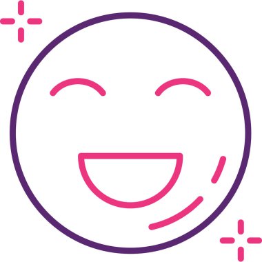 Mutlu yüz ifadesi, basit illüstrasyon