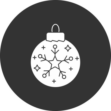 Top ikonlu noel ağacı, basit vektör illüstrasyonu