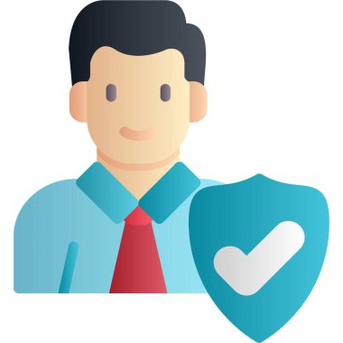 Kalkan vektör illüstrasyon tasarımına sahip iş adamı