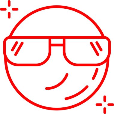 Çizgi film mutlu gözlük çiziyor.