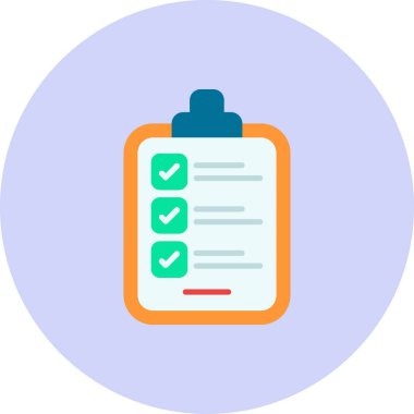 kontrol listesi simgesi. Düz dizayn. vektör illüstrasyonu.