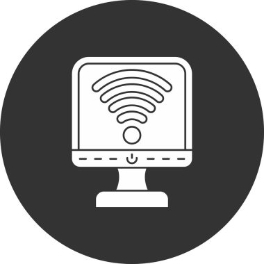 Kablosuz ağ simgesi. Web için kablosuz vektör simgesinin basit çizimi