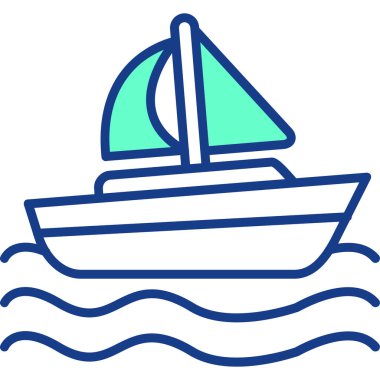 Tekne. Web simgesi basit illüstrasyon