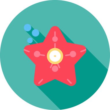 Uzun gölgeli noel yıldızı düz ikon, 10 Pound