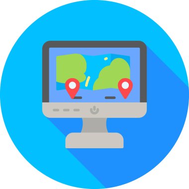 konumu simgesi harita, illüstrasyon vektör