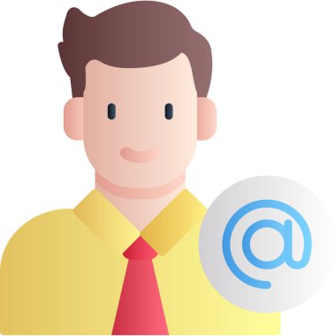 E- posta ileti vektör illüstrasyon tasarımına sahip iş adamı