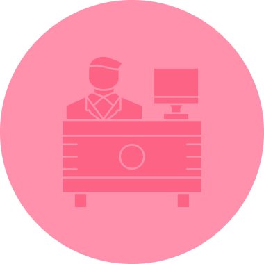 Pembe takım elbiseli bir adamın vektör çizimi