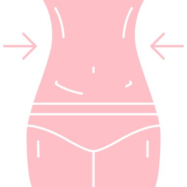 Kadın vücudu. Basit düz resimleme