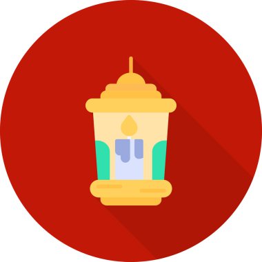 Elinde mum olan kırmızı bir bardağın vektör çizimi