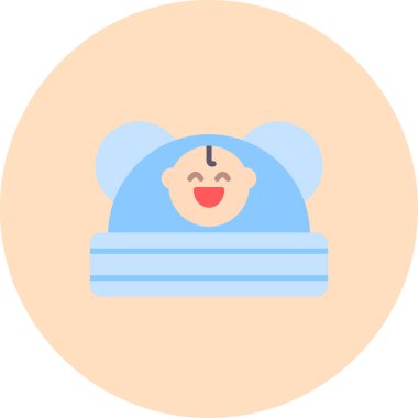 bebek kız vektör simgesi düz