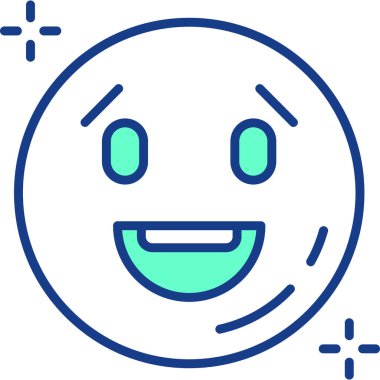 Gülümseme simgesi, vektör illüstrasyonu basit tasarım