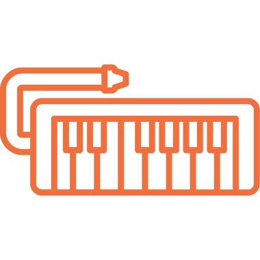 piyano tuşları enstrüman hattı ve simge tasarımı