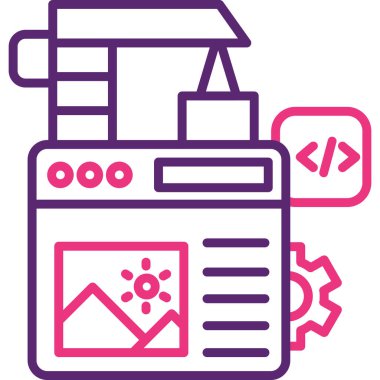 Web simgesindeki programlama kodlama geliştirmesi