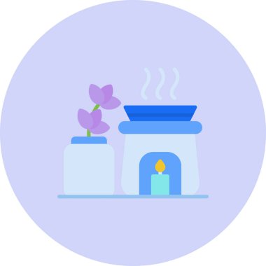 Bir mum ile yanan bir mumun vektör çizimi