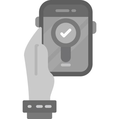 düz stil akıllı twatch simgesi kullanan el