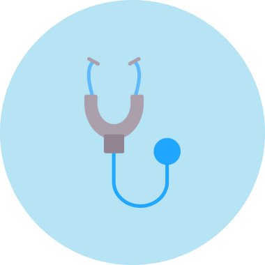 Stetoskop Düz Vektör Simgesi Tasarımı