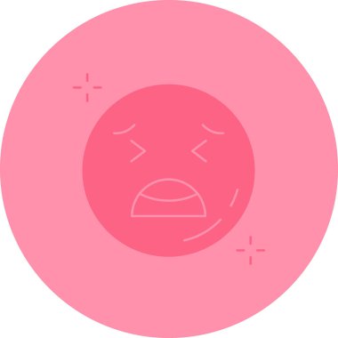 Pembe arka planı olan bir yüzün vektör çizimi