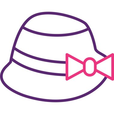 Cloche şapka simgesi, vektör illüstrasyonu basit tasarım