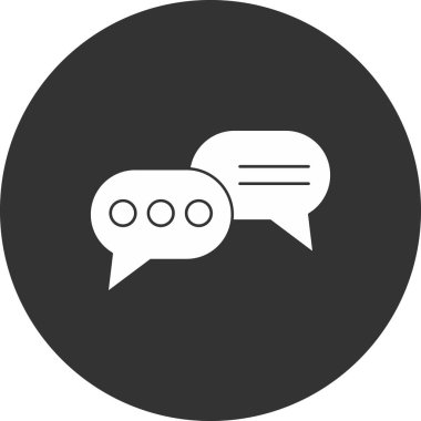 Konuşma balonu simgesi, sohbet ve mesajın vektör illüstrasyonu