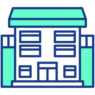 Bina. Web simgesi basit illüstrasyon