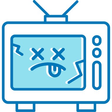 Televizyon ikonu. Ana hatlı vektör çizimi. televizyon sembolü