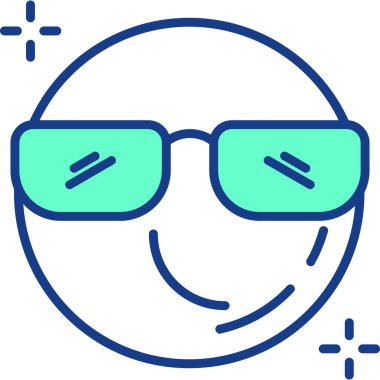 Gözlük ikonu. Beyaz arkaplanda modaya uygun basit modern vektör çizimi