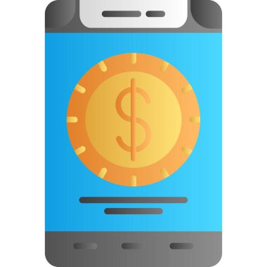 dolar işareti düz simgesi, vektör, illüstrasyon