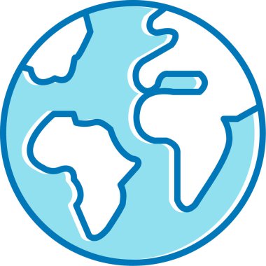 Gezegen Dünya ikonu - ana hatlar biçiminde