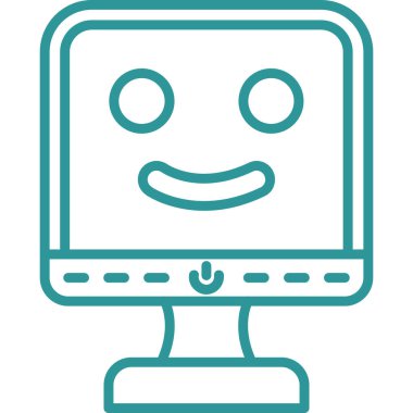 Robot simgesi. Web için robot vektör simgelerinin basit çizimi