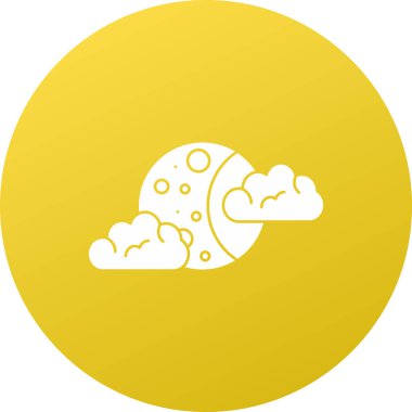 Bulut simgesinin daire üzerine vektör illüstrasyonu. güzel bulut bulutu ağ için vektör işareti.