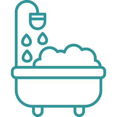 Duş Banyo anahat vektör simgesi