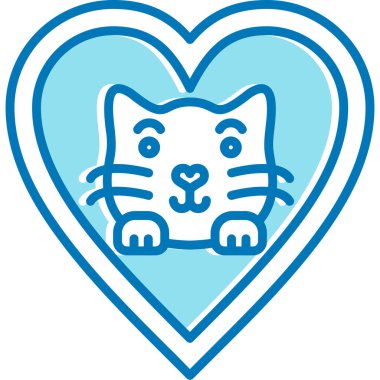 Kalp kedisi. Basit resimleme