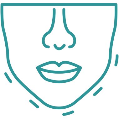 Yüz ikonu olan kadın. vektör illüstrasyonu