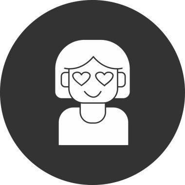 İnsanlar kalp ikonuyla karşı karşıya. vektör illüstrasyonu