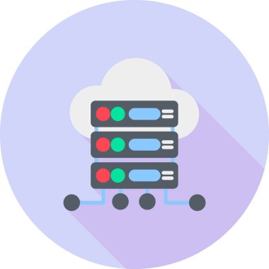 Bulut ev sahipliği. Web tasarımı basit illüstrasyon