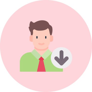 Aşağıdaki simge, vektör illüstrasyonu basit tasarım