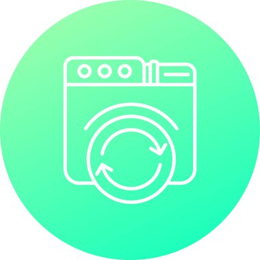 Sıcak gradyalı çamaşır makinesi dairesel simgesi