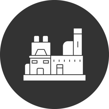 Fabrika simgesi, basit vektör çizimi