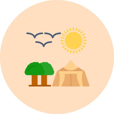 Kamp için düz simge tasarımı